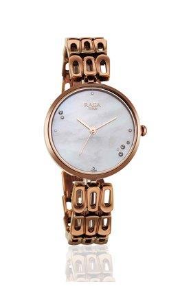 womens 32 mm raga chic mother of pearl dial brass analogue watch - 2659qm01
