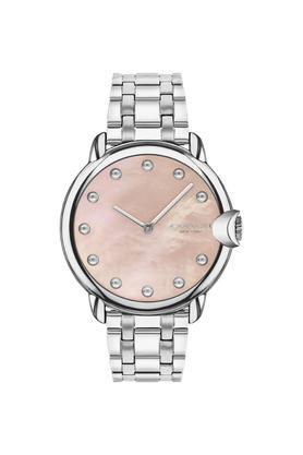 womens 36 mm arden blush dial stainless steel analog watch