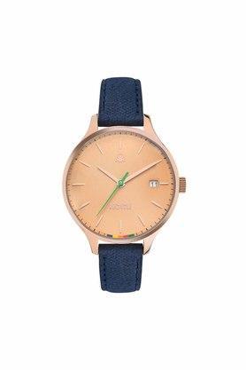 womens 36 mm rose gold dial vegan strap analogue watch - uwucl0101