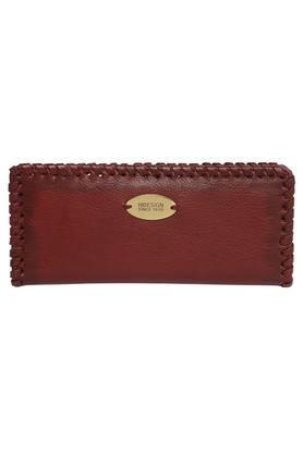 womens button closure 1 fold wallet - red