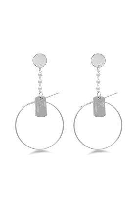 womens circle drop earrings - multi