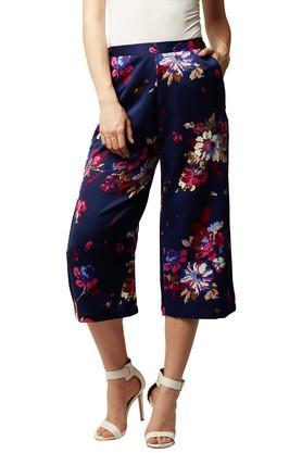 womens floral print culottes - multi
