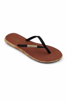 womens meera synthetic casual flip flops - brown