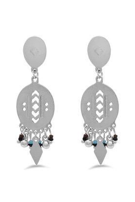 womens metallic beads drop earrings - multi