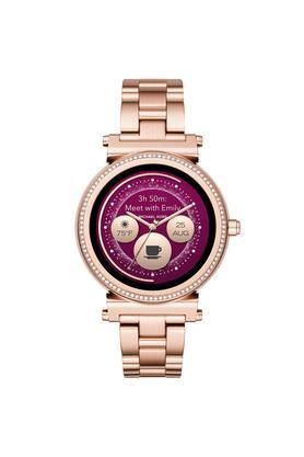 womens multi-colour dial stainless steel hybrid smartwatch - mkt5022