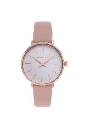 womens pyper white dial leather analogue watch - mk2803