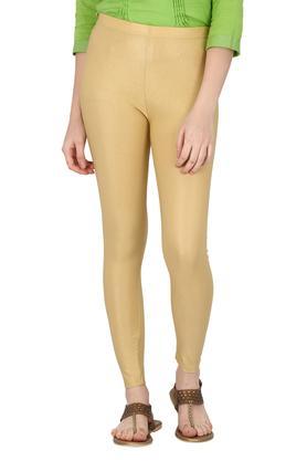 womens shimmer leggings - gold