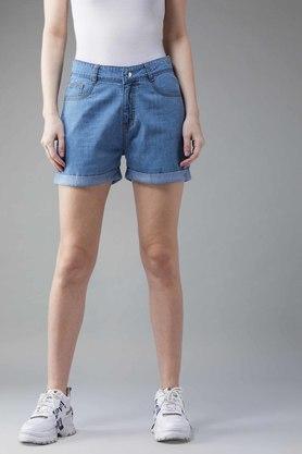 womens with the heart denim shorts - blue