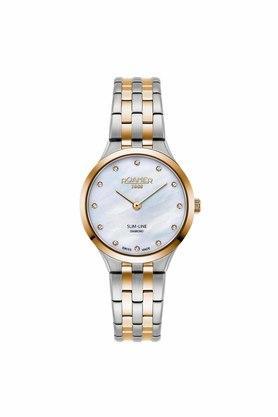 womens 26 mm slim-line diamond mother of pearl dial stainless steel analogue watch - 512847 47 89 20