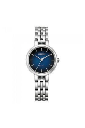 womens 27.7 mm blue dial stainless steel analog watch - em0990-81l