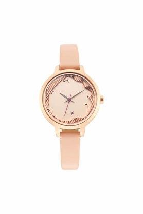 womens 30.6 mm rose gold dial leather analogue watch - 6260wl02