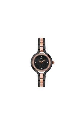 womens 33 mm fria black dial brass analogue watch - twel14010