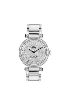 womens 34 mm cary silver dial stainless steel analog watch
