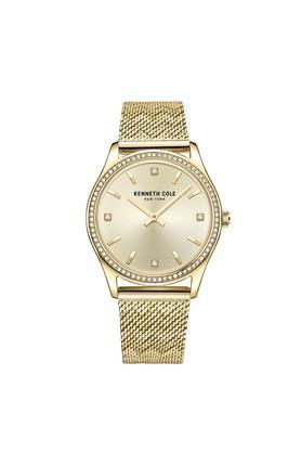 womens 34 mm modern classic champagne dial stainless steel watch
