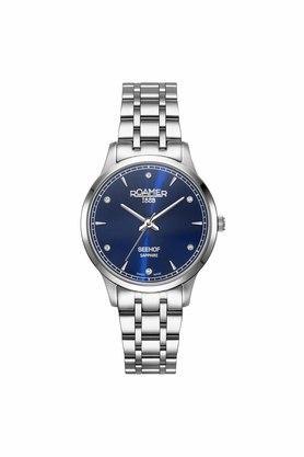 womens 34 mm seehof blue dial stainless steel analogue watch - 509847 41 40 20