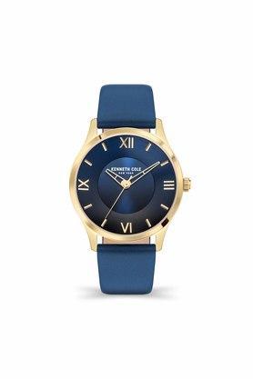 womens 34.5 mm blue dial genuine leather strap analogue watch - kcwla2124302ld