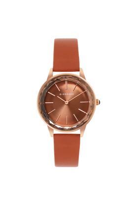 womens 36 mm camel brown dial leather analog watch - gz-60022-02