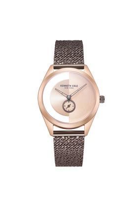womens 36 mm modern classic rose gold dial stainless steel watch