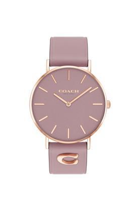 womens 36 mm perry mauve dial leather watch