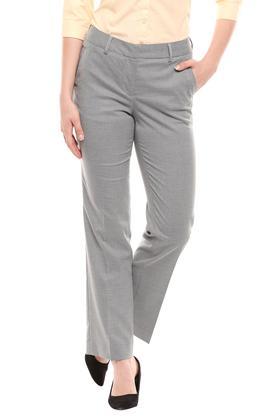 womens 4 pocket houndstooth pants - dark grey