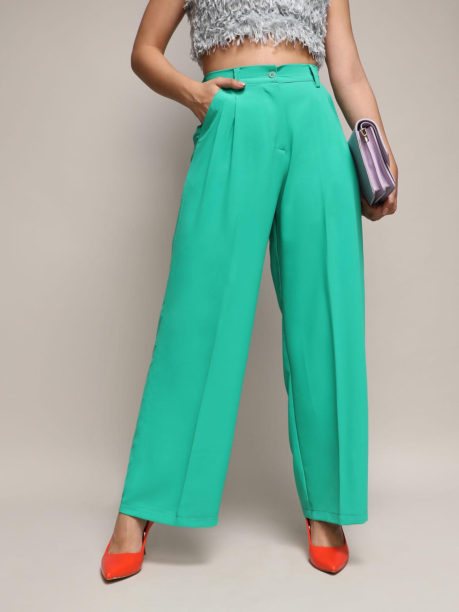 womens aqua green tailored trouser