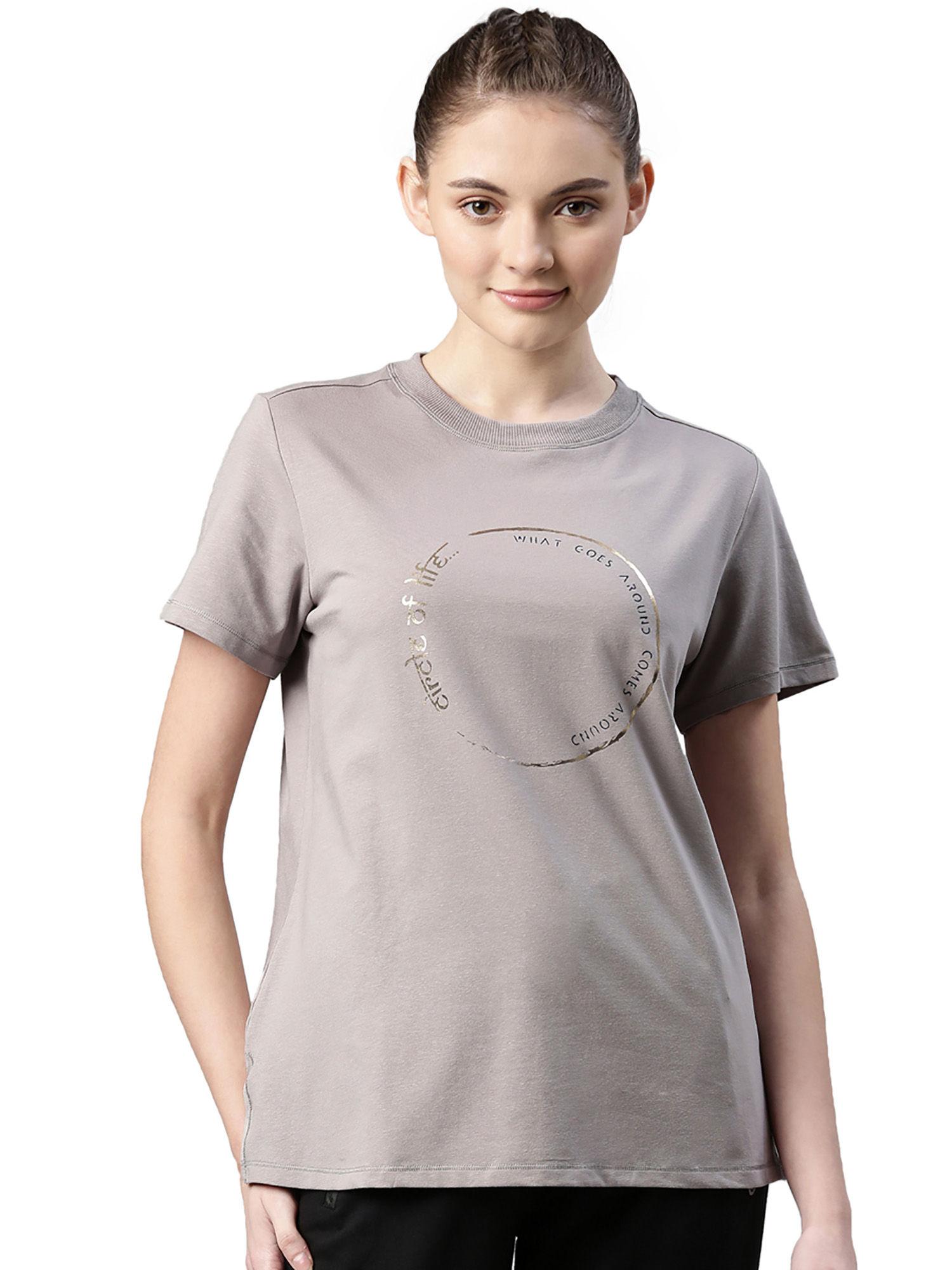 womens athleisure a301-short sleeve crew neck antimicrobial cotton tshirt-grey