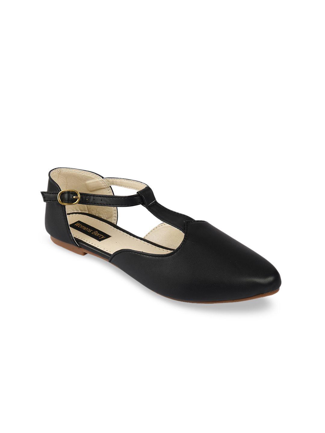 womens berry women black solid ballerinas