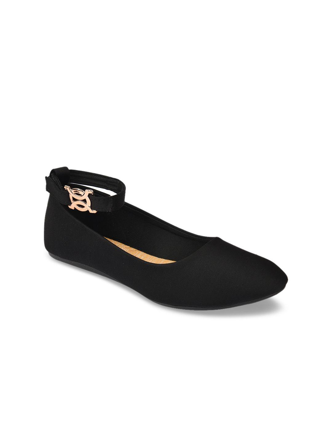 womens berry women black solid ballerinas