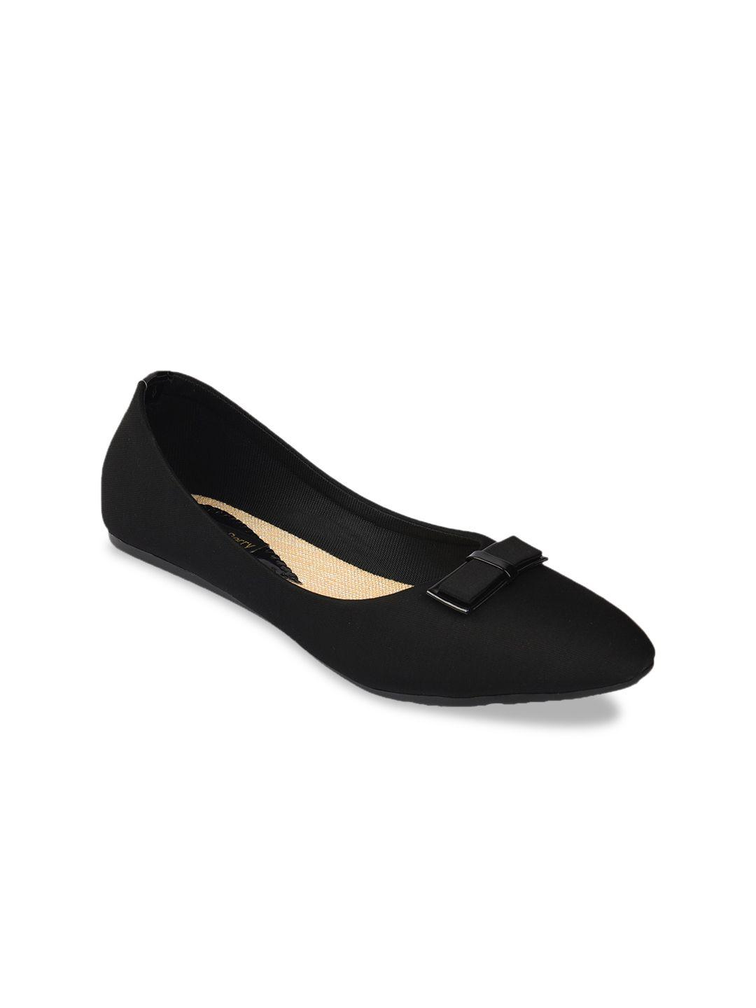 womens berry women black solid ballerinas