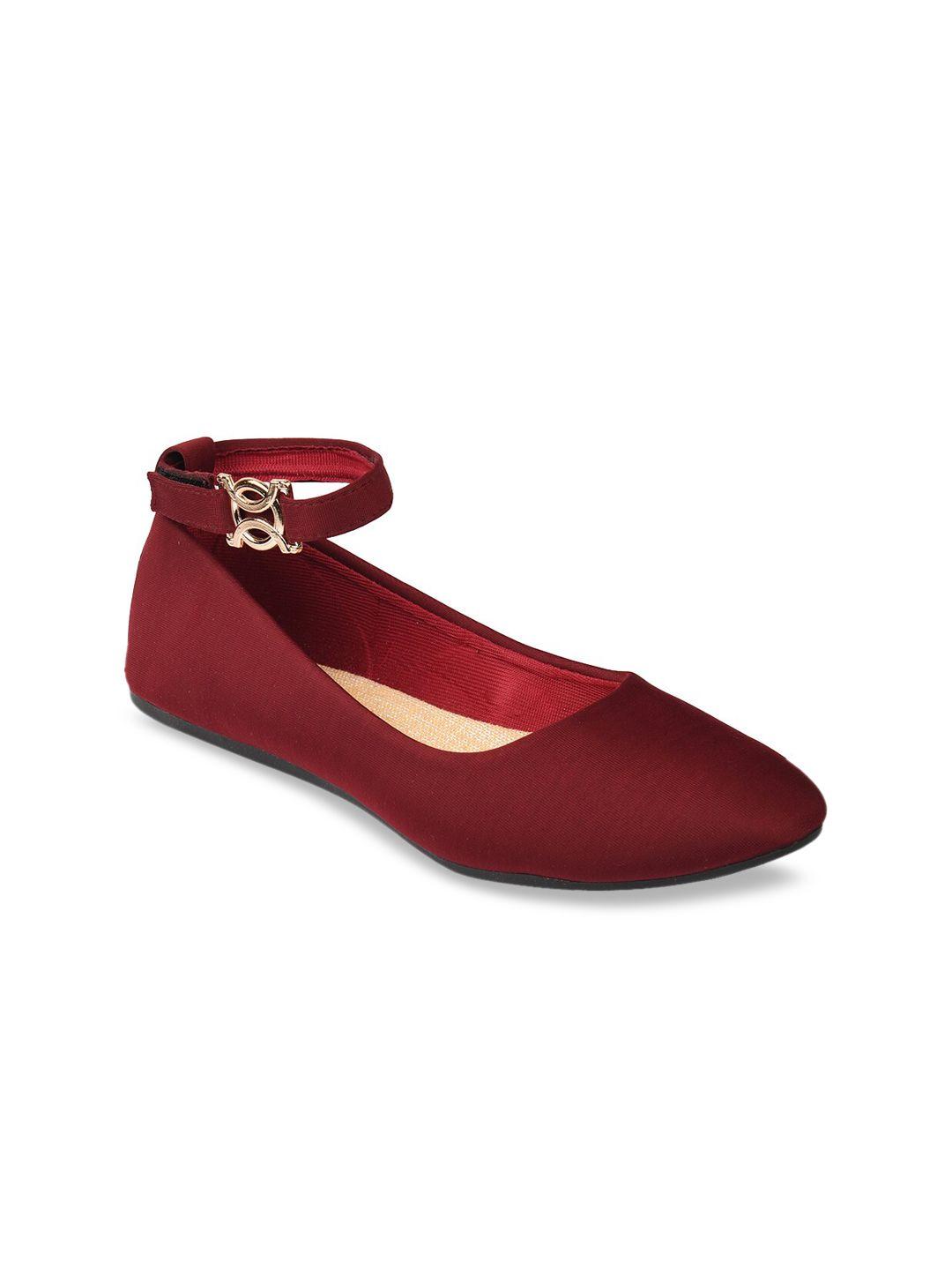 womens berry women maroon solid ballerinas