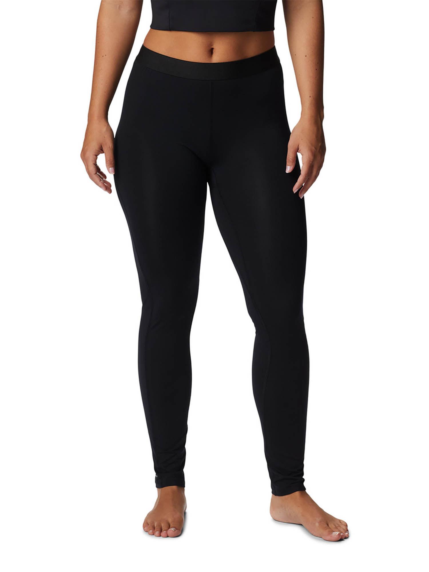 womens black colour midweight stretch tight thermal bottom