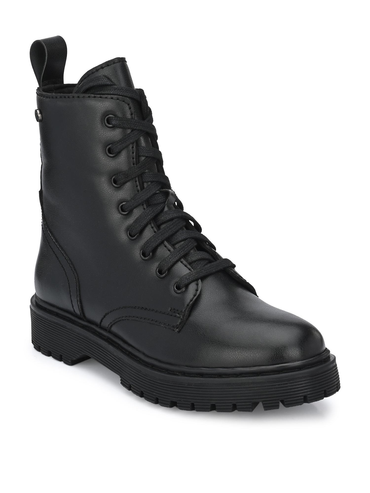 womens black derby boots