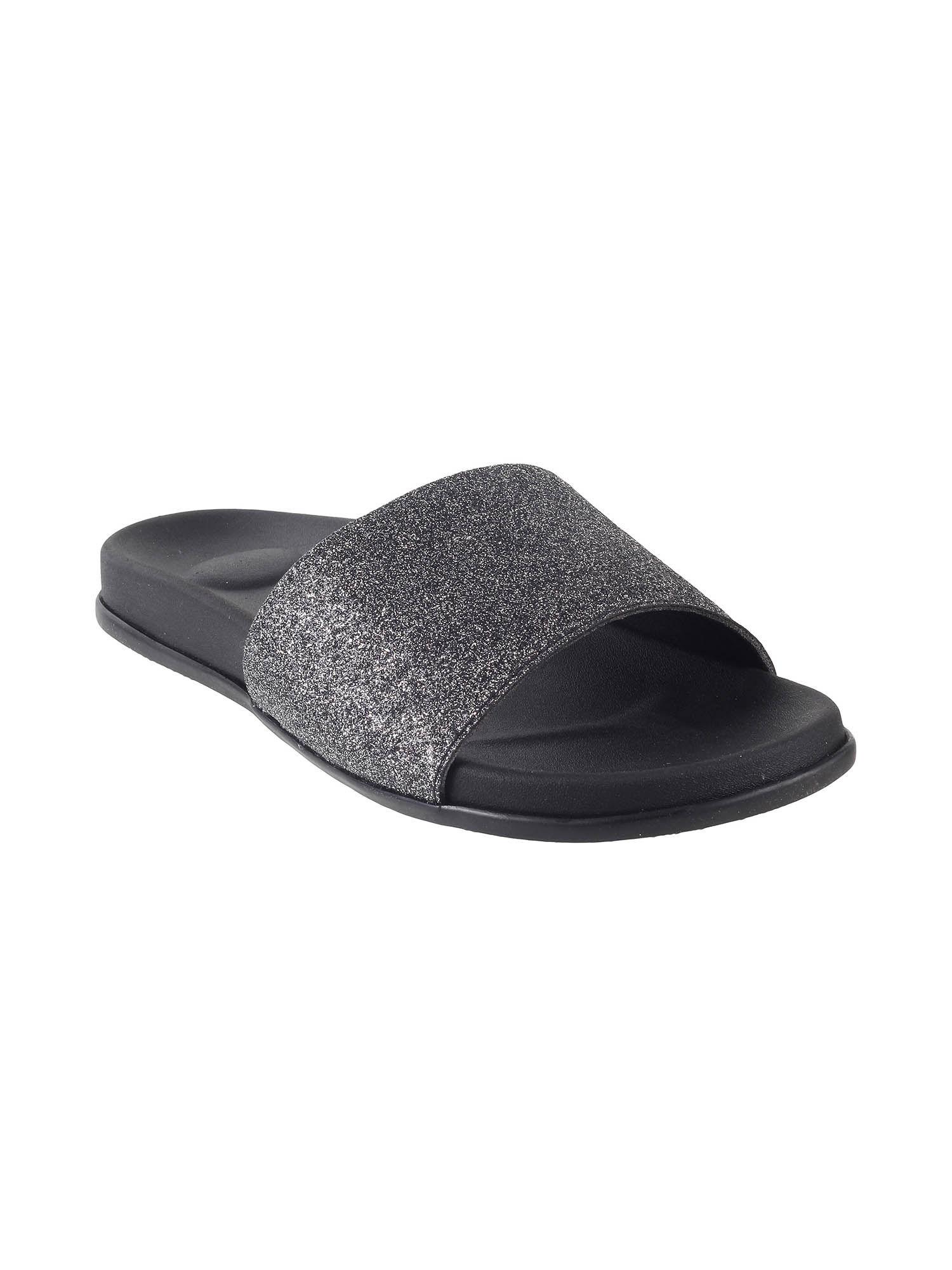 womens black flat mules metro black solid flipflops