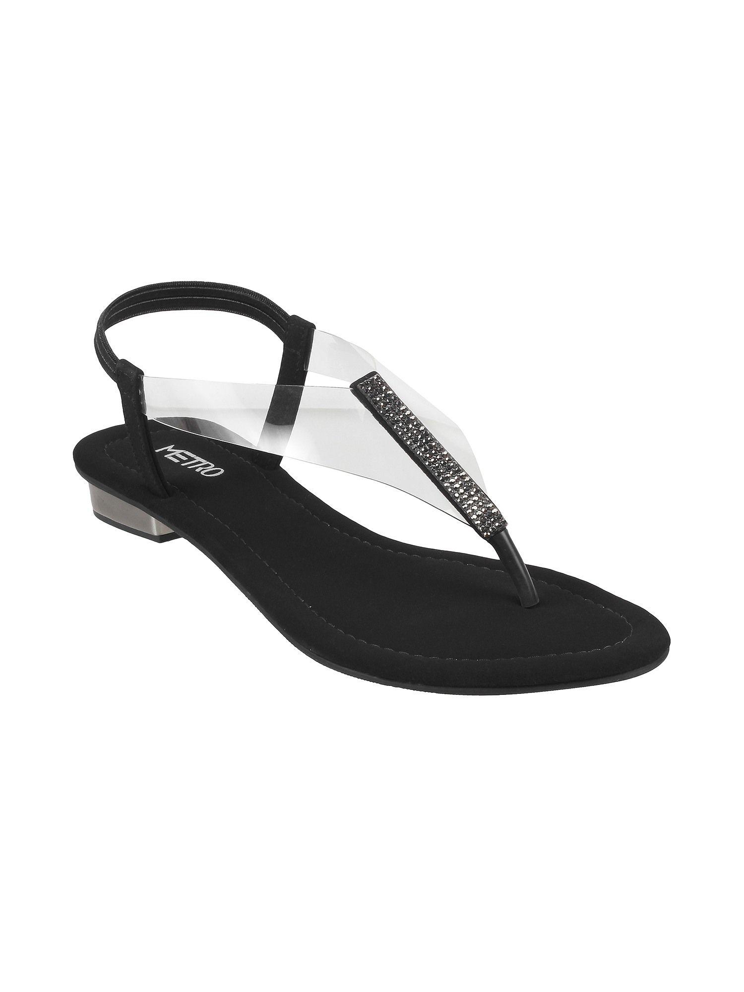 womens black flat sandalsmetro embellished-sequined black sandals
