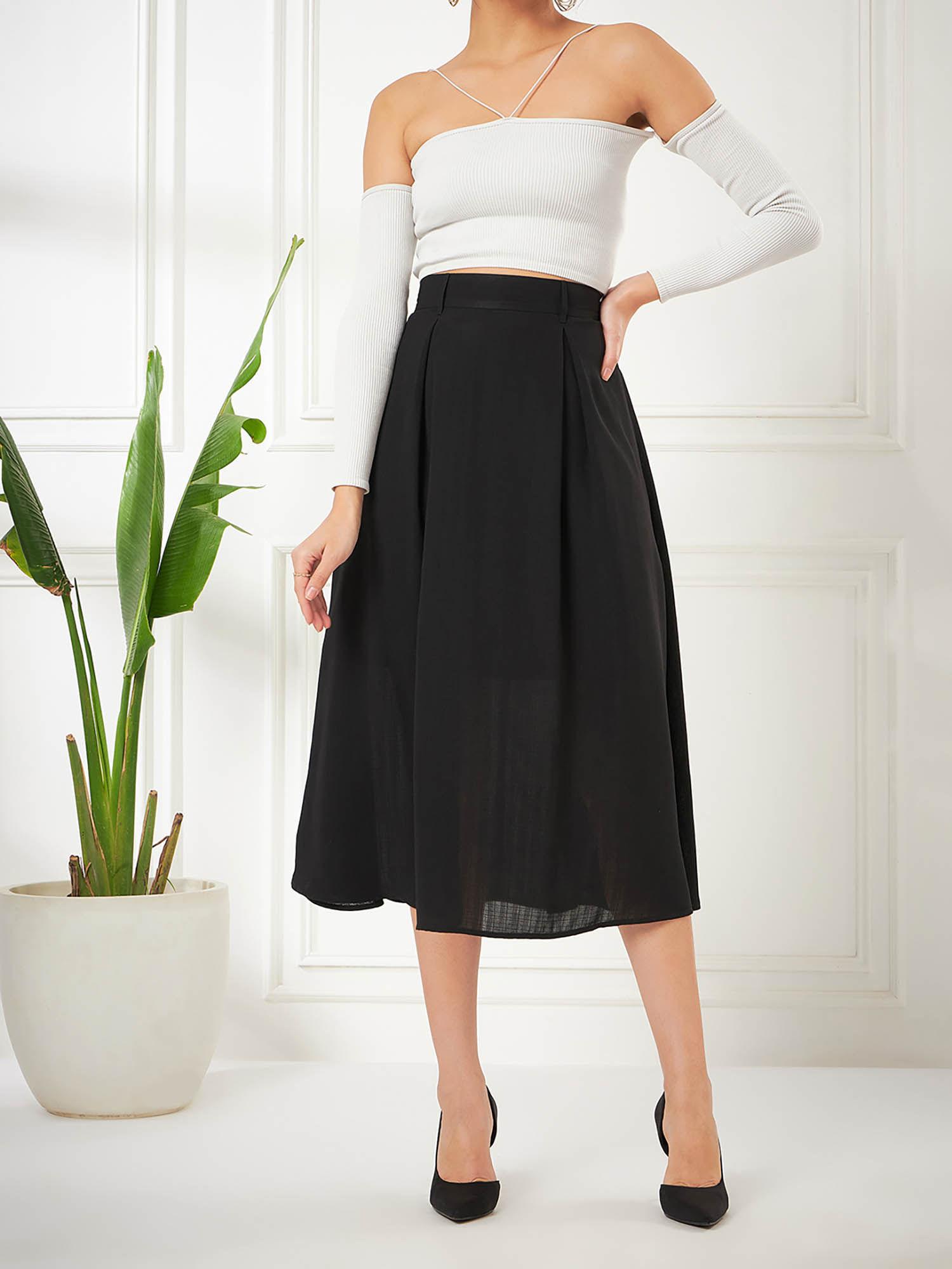 womens black formal skirt