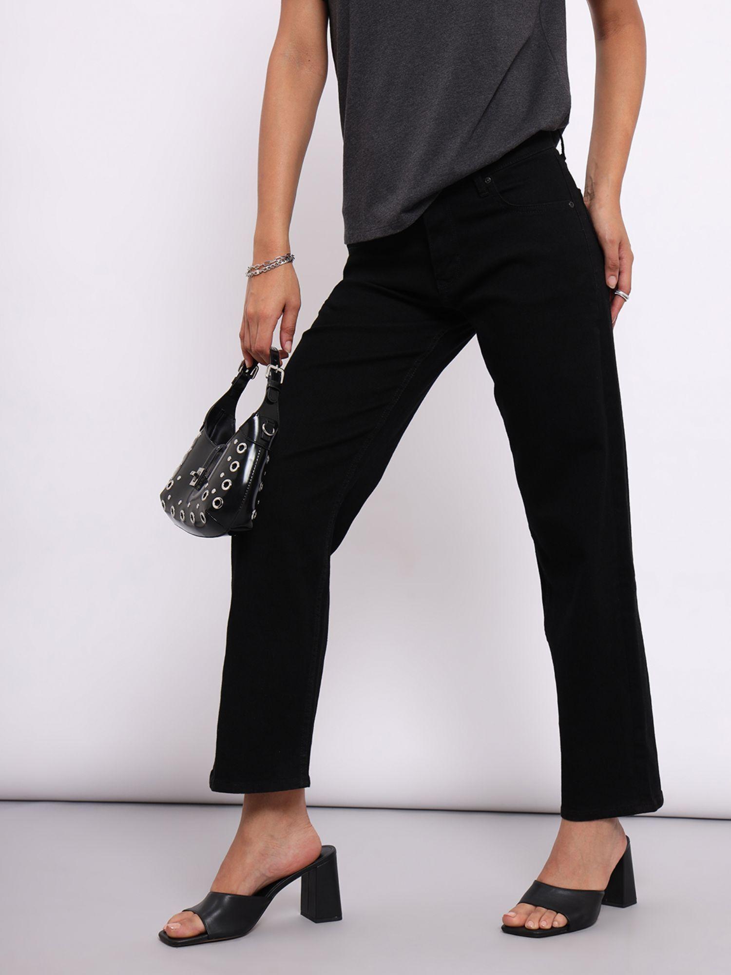 womens black high waist jeans