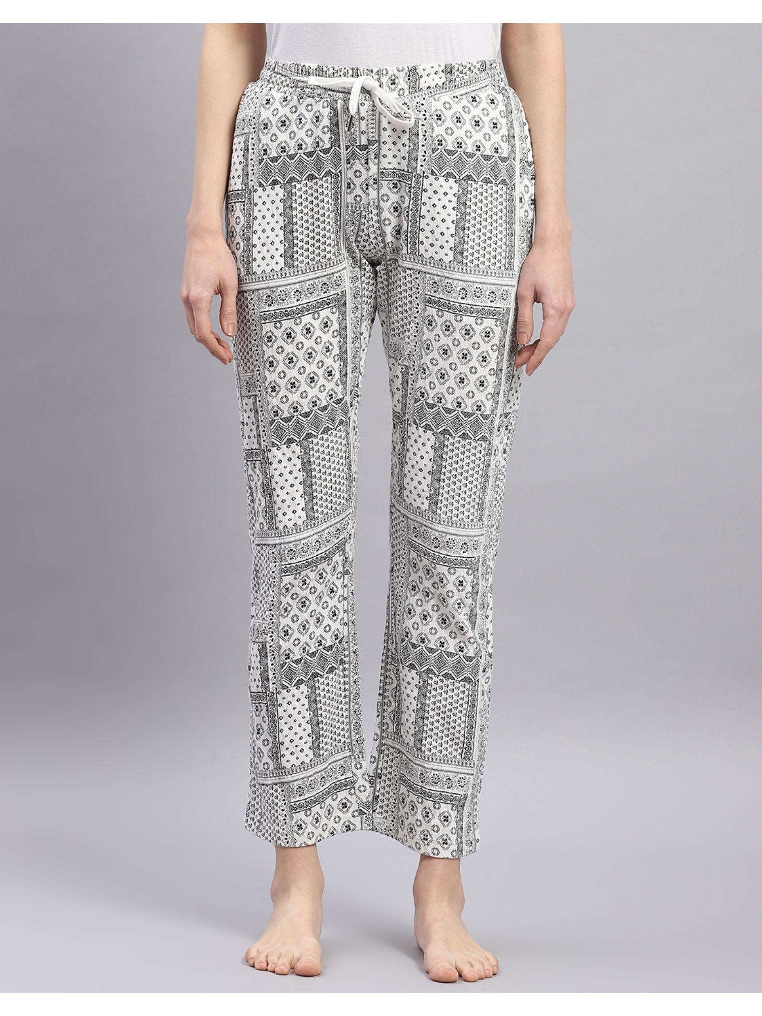 womens black printed regular fit trackpant