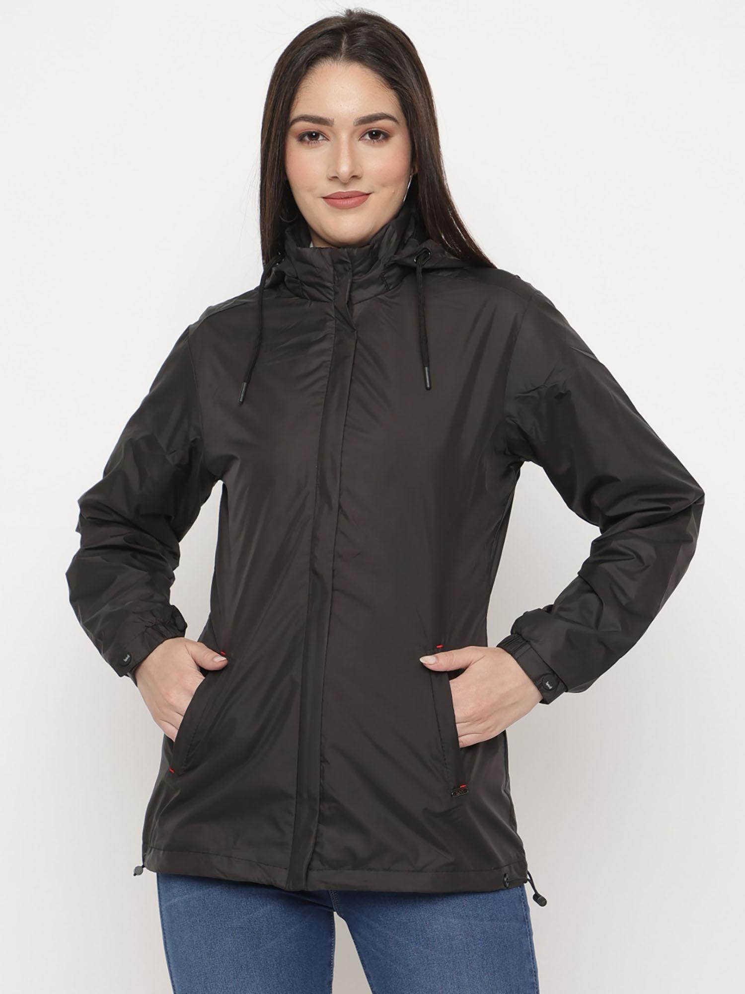 womens black solid jacket