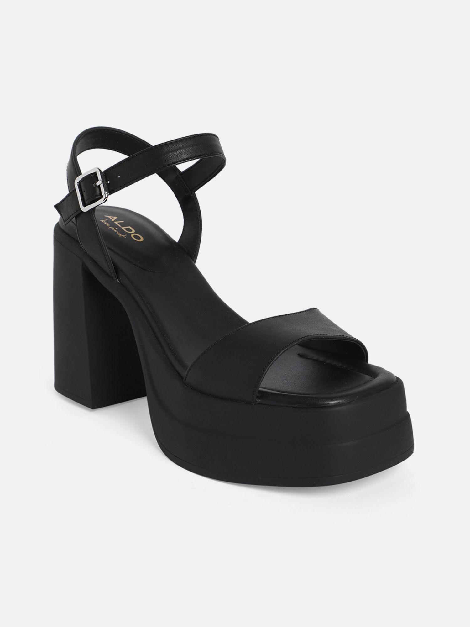 womens block heels sandals black