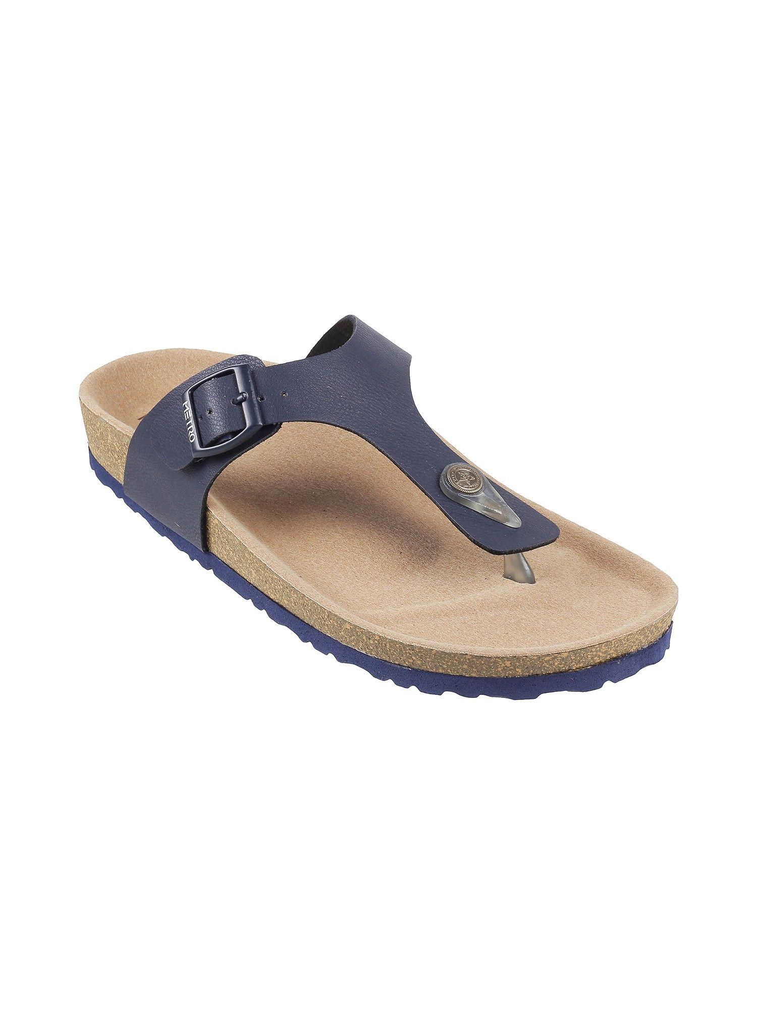 womens blue flat chappalsmetro blue synthetic solid/plain women sliders