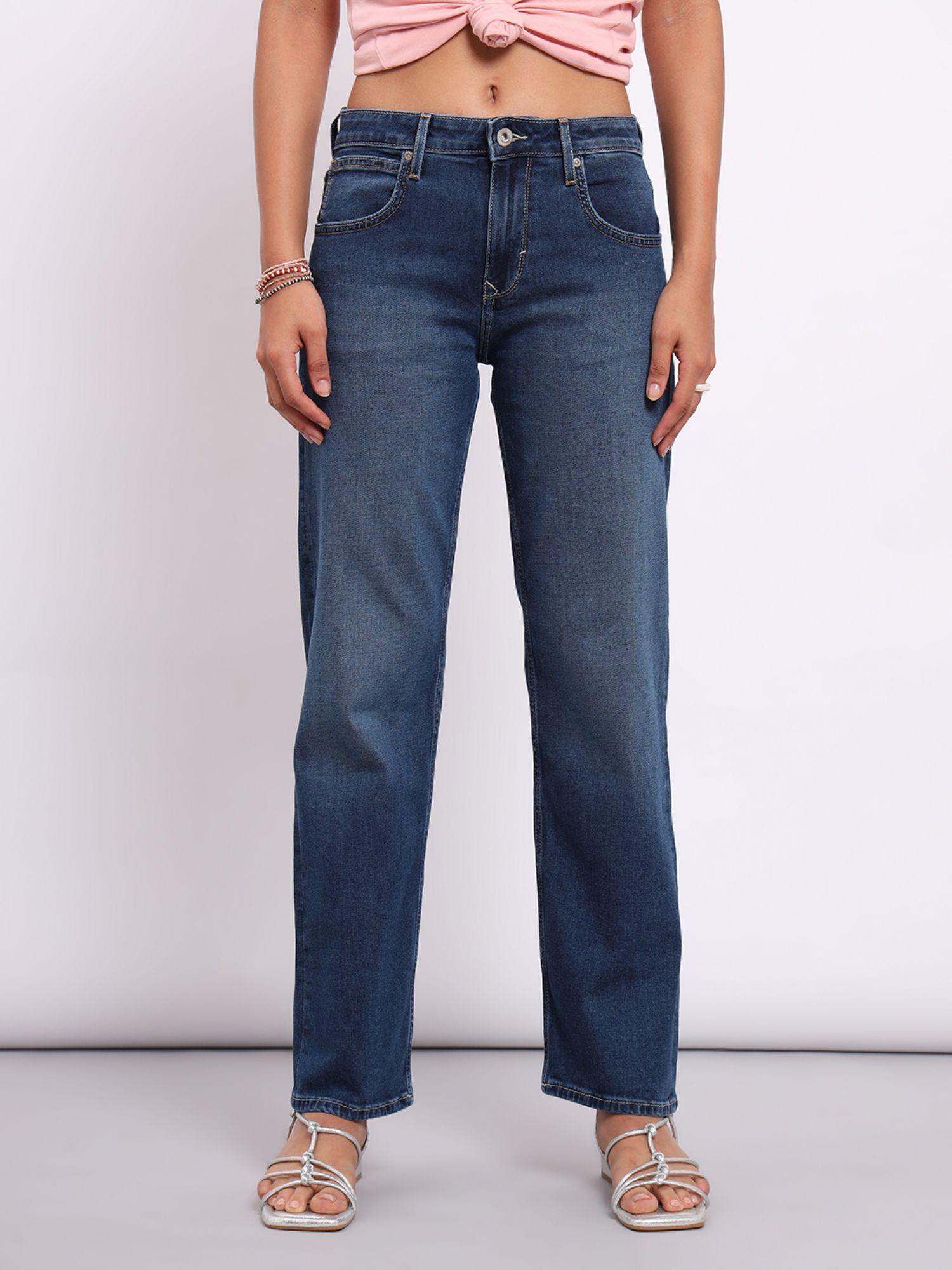 womens blue hight waist jeans