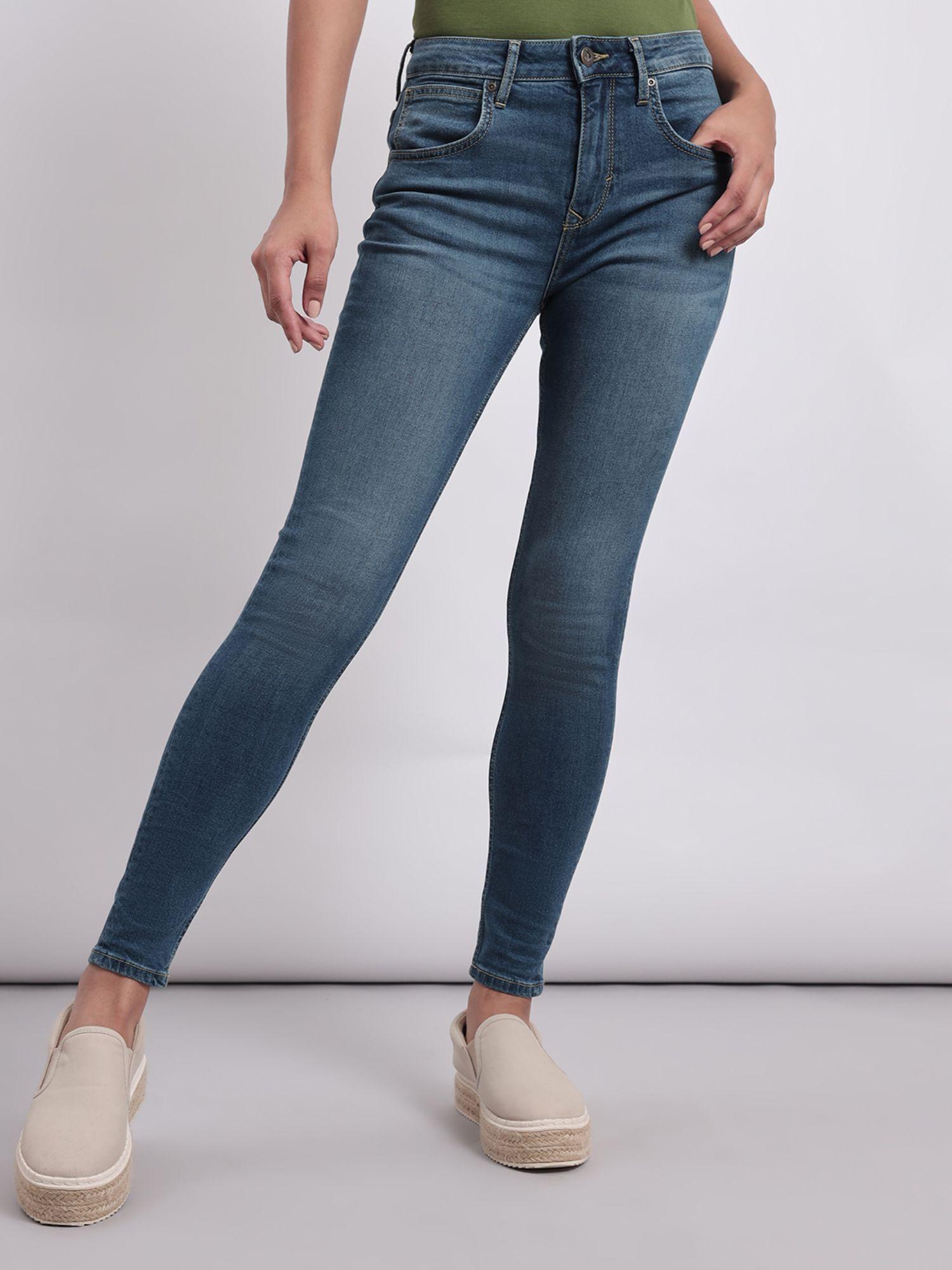 womens blue hight waist jeans