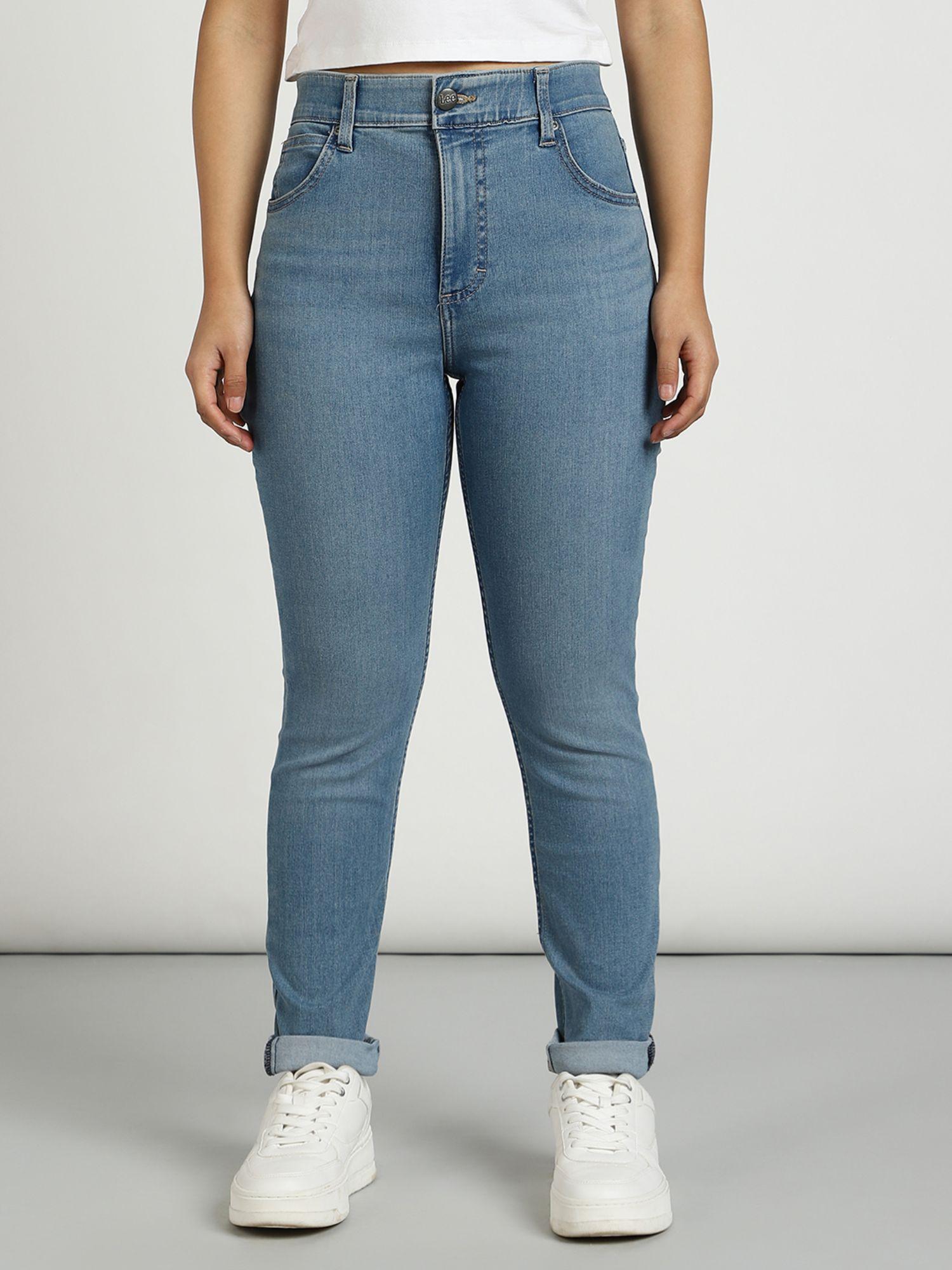 womens blue skinny jeans