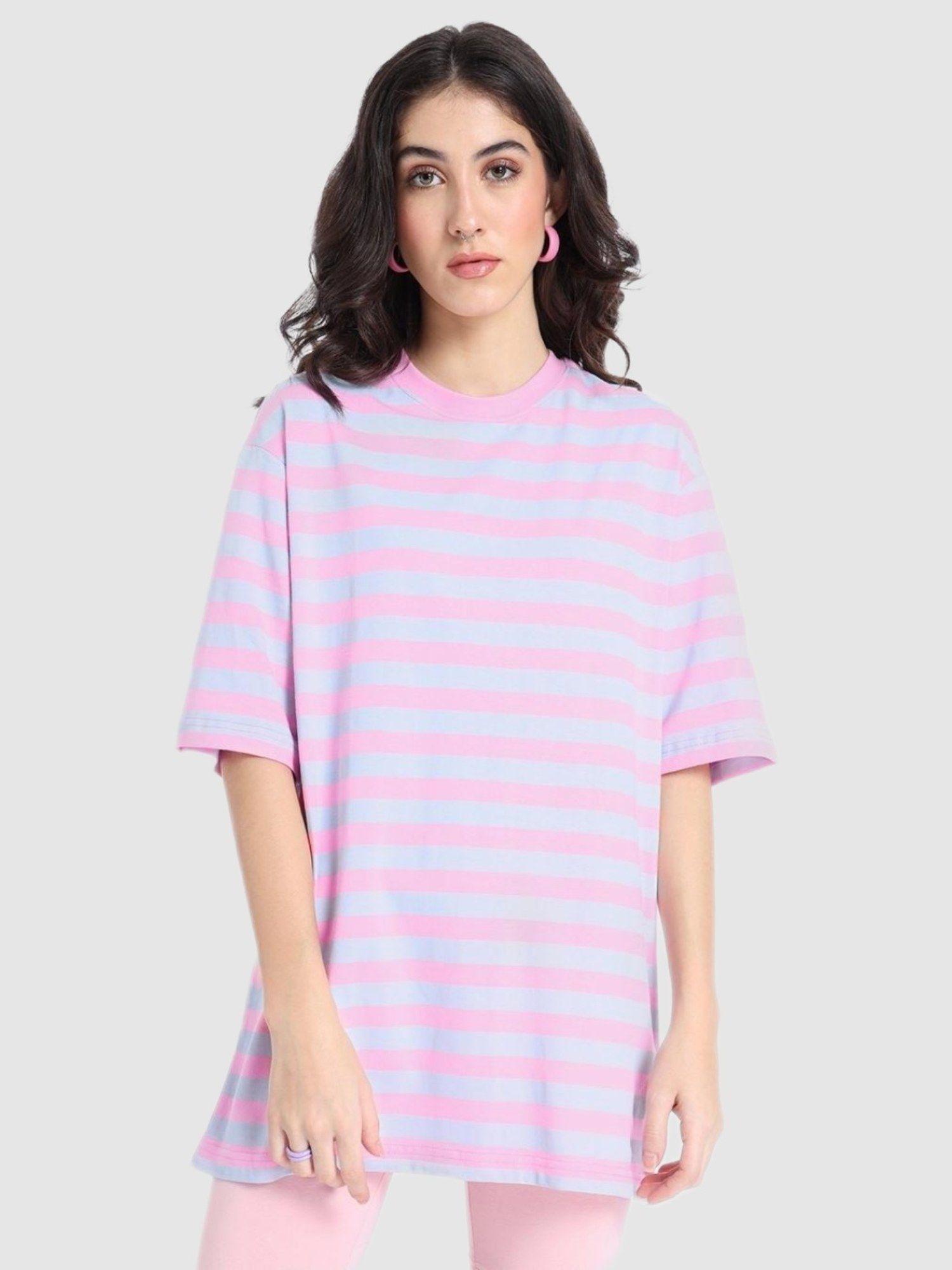 womens blue striped t-shirt