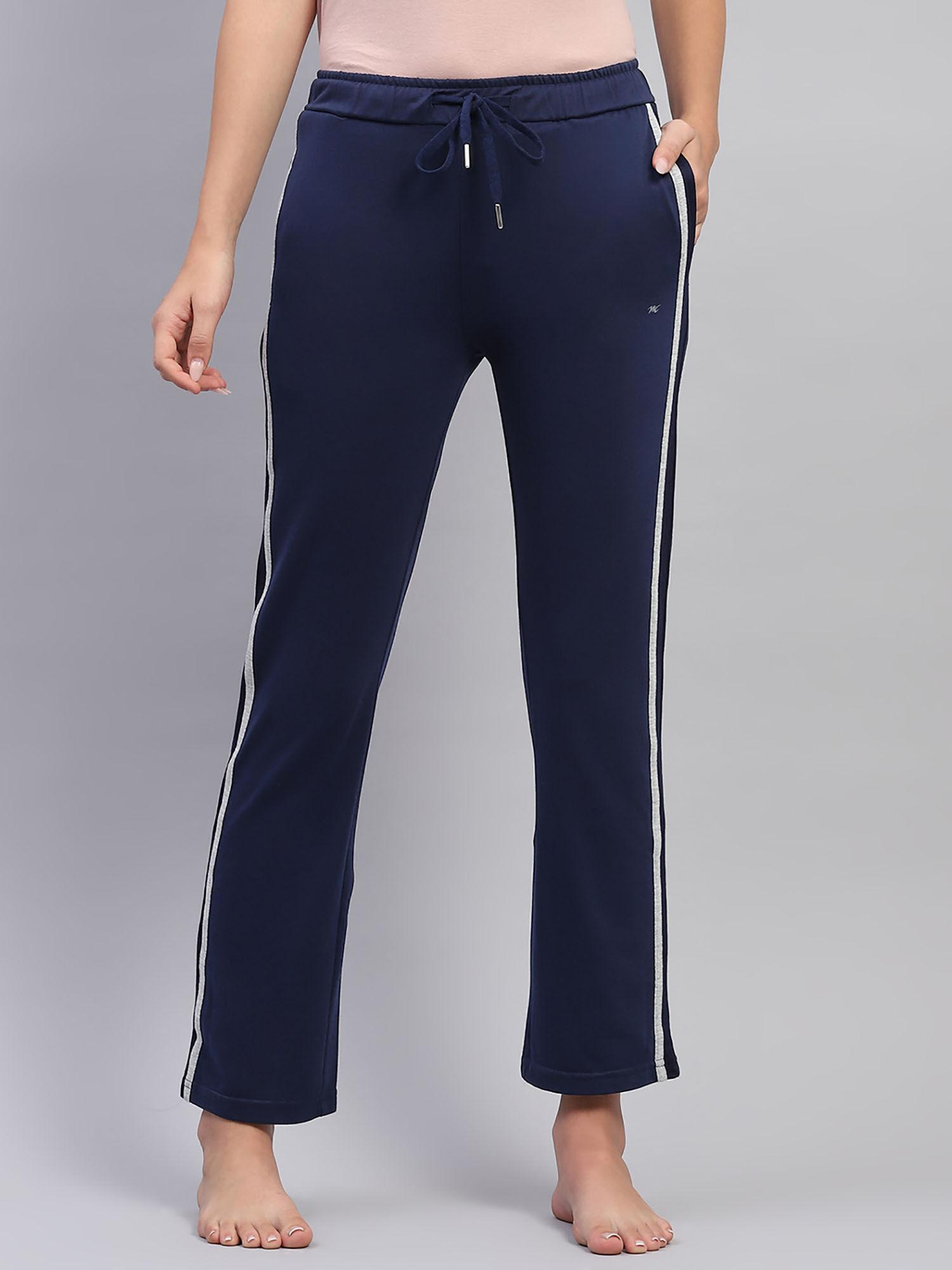 womens blue stripes regular fit lower trousers