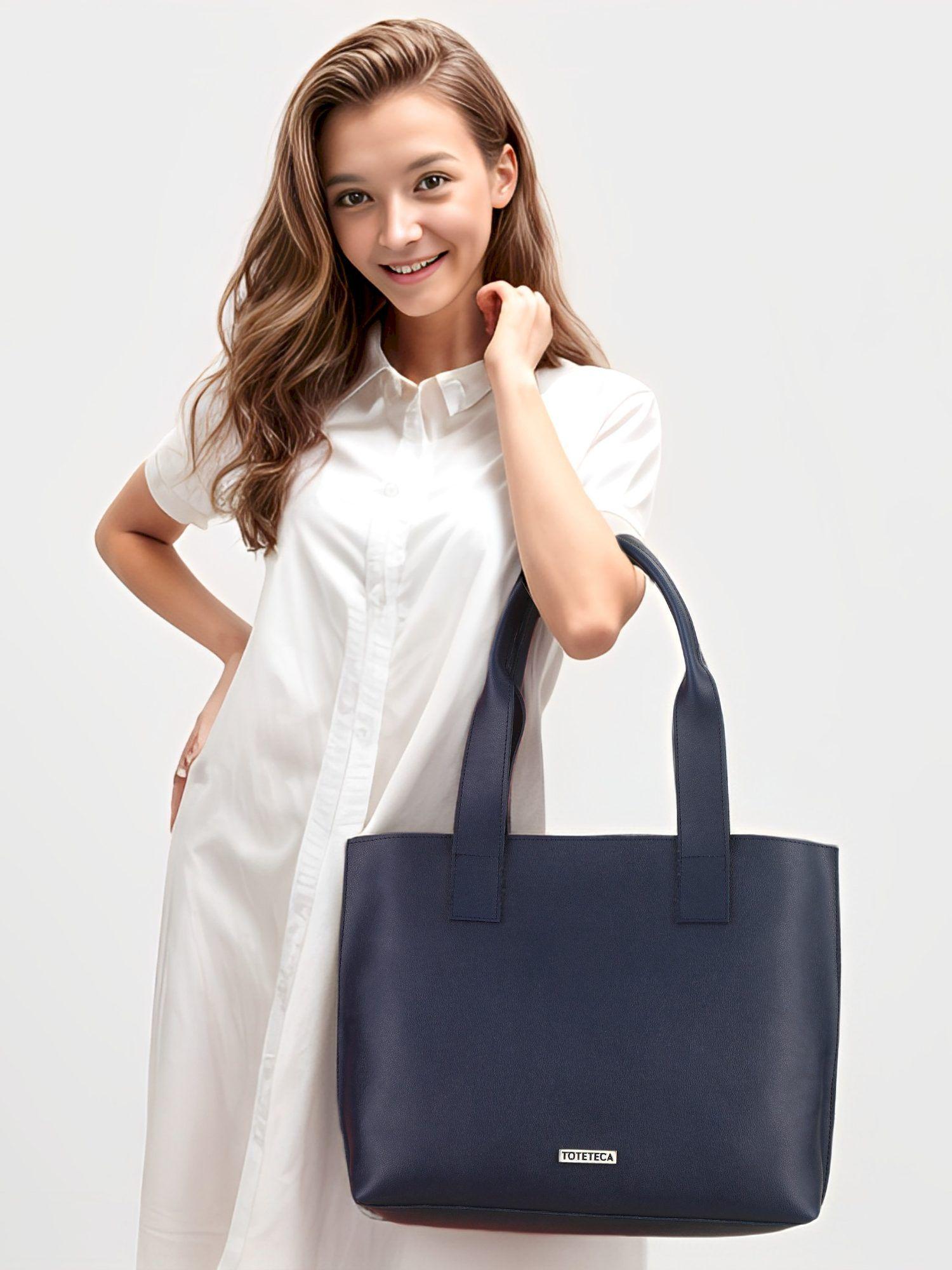 womens blue unlined shoulder bag