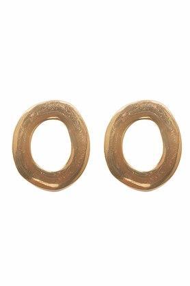 womens bold hollow circular stud oversized earrings - multi