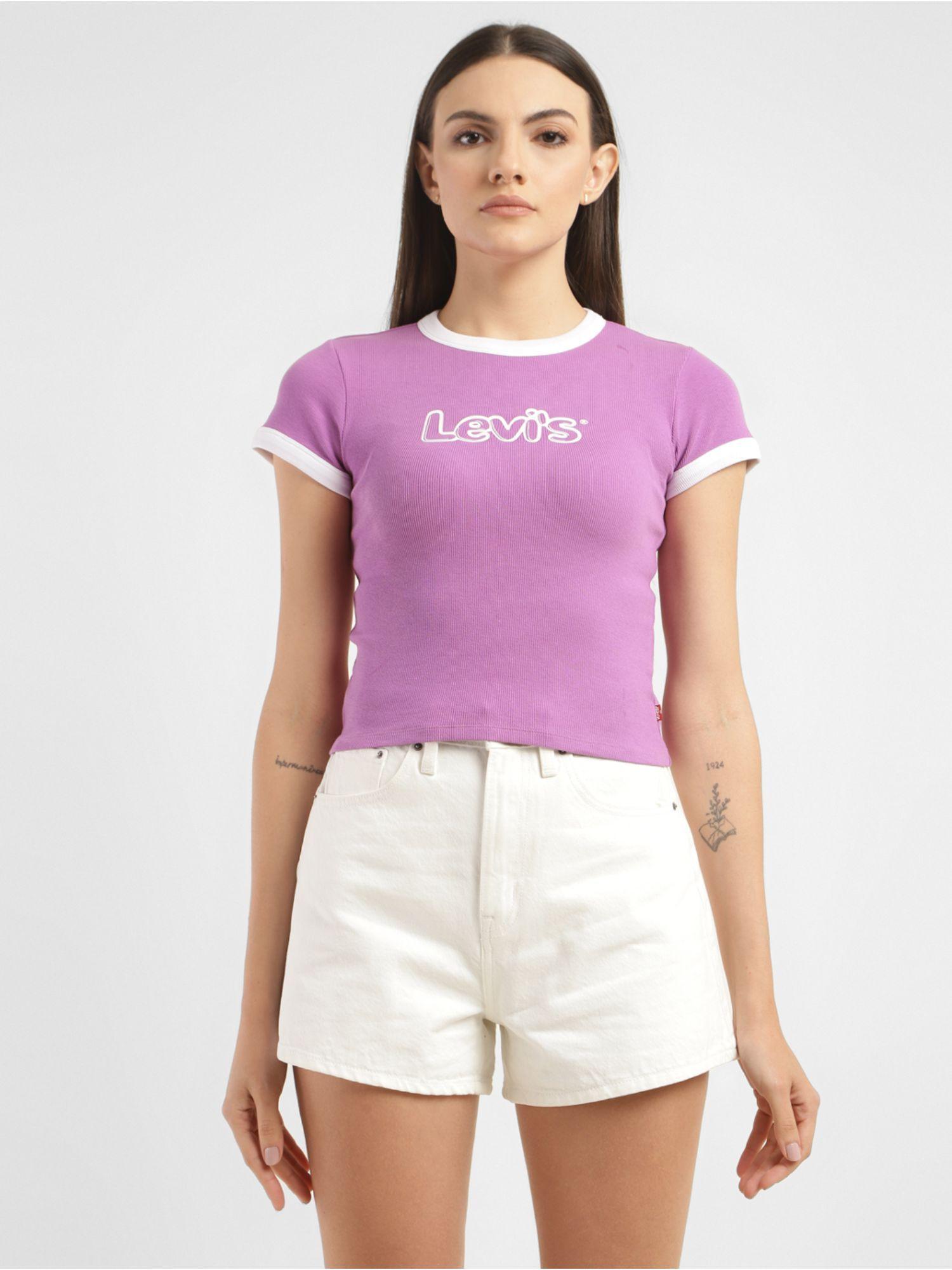 womens brand logo slim fit t-shirt