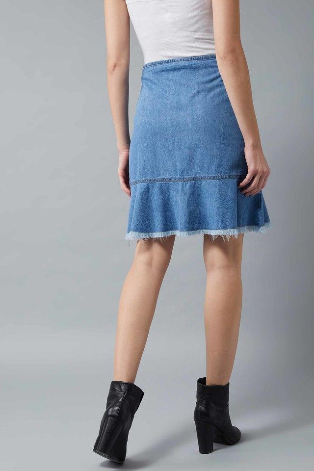 womens breakaway denim skirt