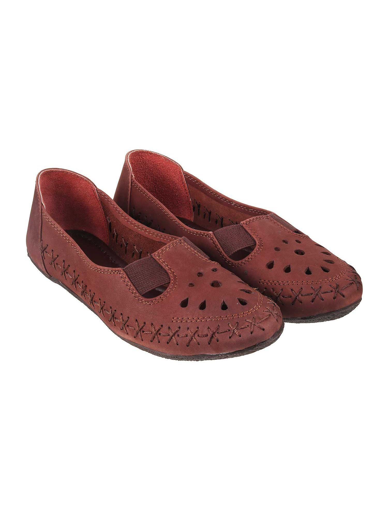 womens brown flat ballerinasmetro patterned brown bellies